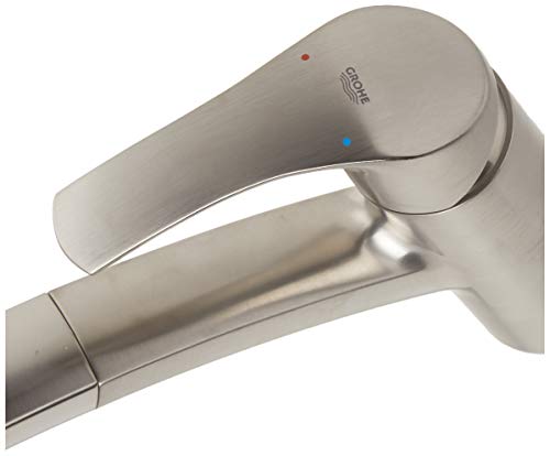 Grohe Eurosmart keukenkraan met uittrekbare handdouche Supersteel