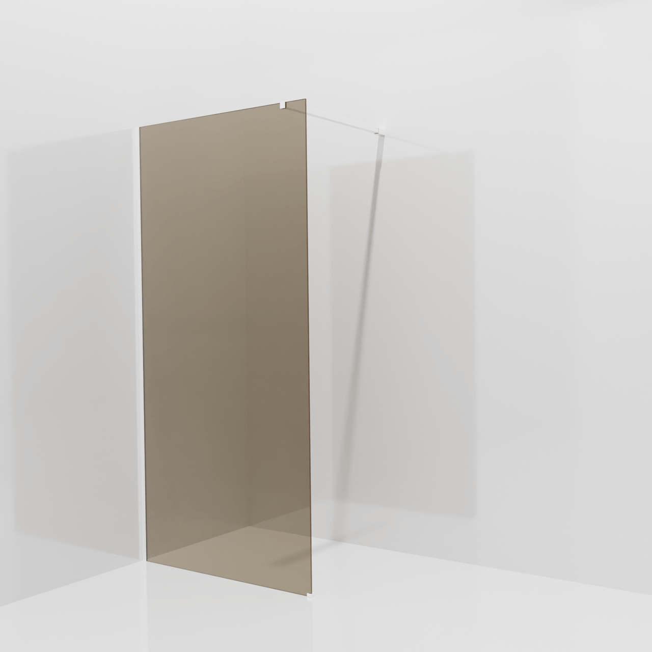 Balmani Modular Walk-In Dusche: 100 x 200 cm, Bronze Glas, inklusive Coating, Profil Weiß matt