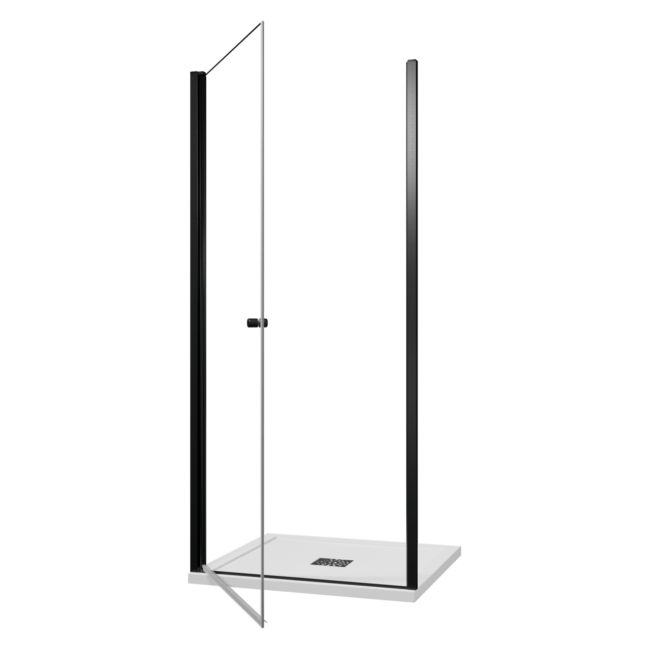 Luca Varess Kuresa douche draaideur 95 x 200 cm helder glas mat zwart profiel