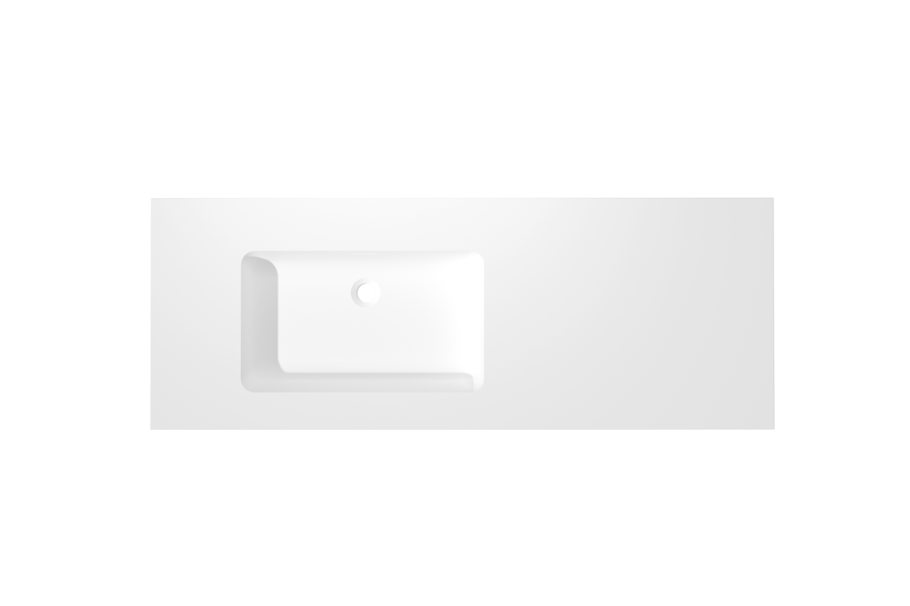 Storke Mata Waschtisch, links, Solid Surface matt, 140 x 52 cm, Schrankkombination 45 cm
