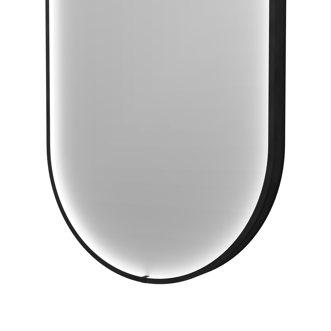 Balmani Secret Black Badspiegel mit Beleuchtung: Oval, Schwarz, 45 x 120 cm, mit Anti-Beschlag Spiegelheizung