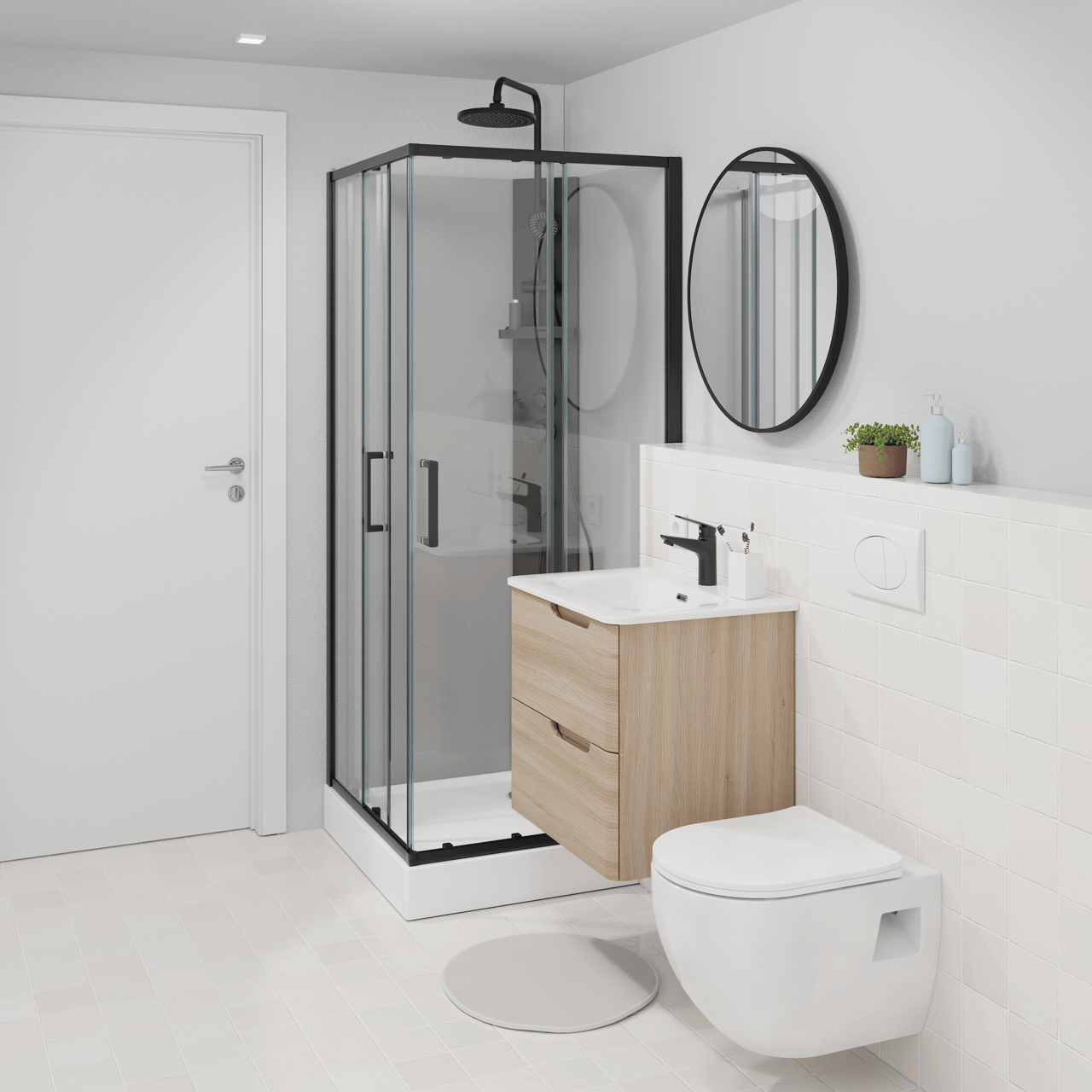 Linie Waldo hangend toilet Hoogglans Wit randloos