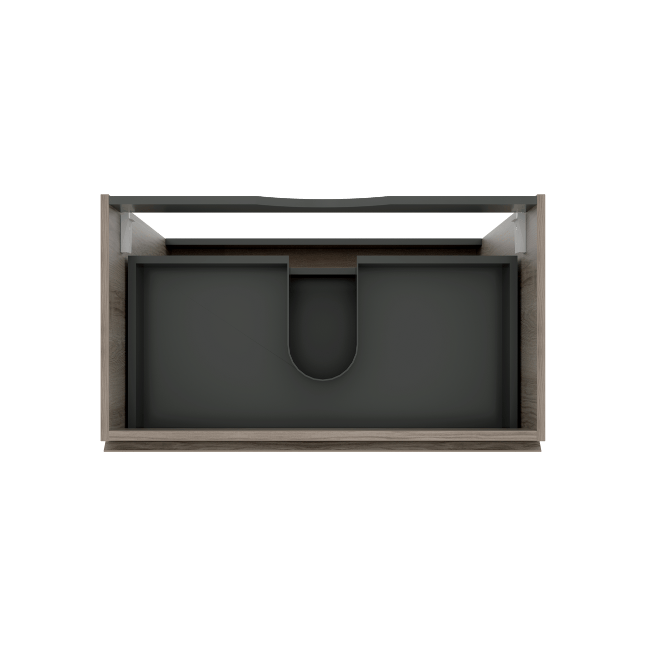 Linie Lado meuble sous-vasque a poser 80 x 46 cm chêne gris 3 tiroirs