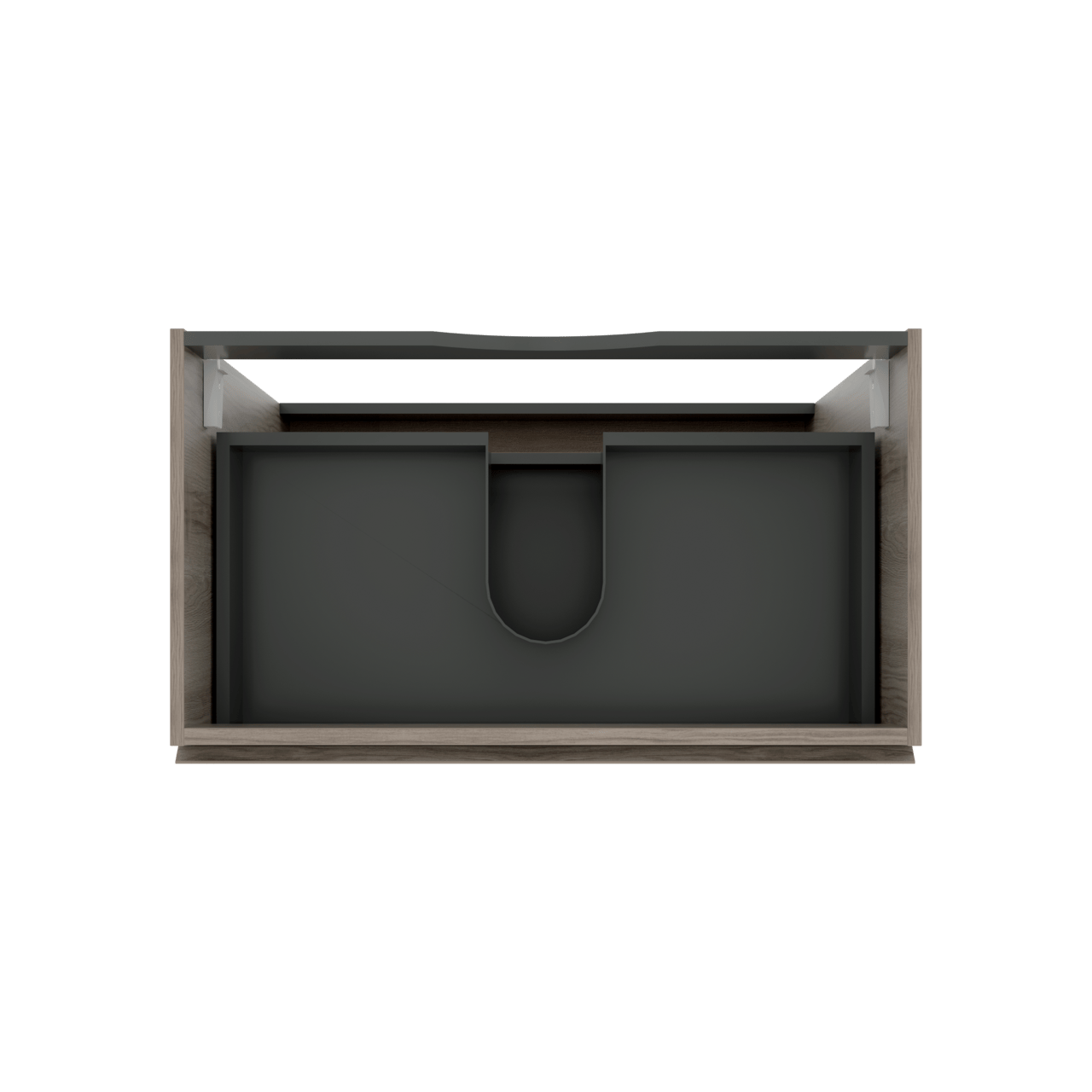 Linie Lado meuble sous-vasque a poser 80 x 46 cm chêne gris 3 tiroirs