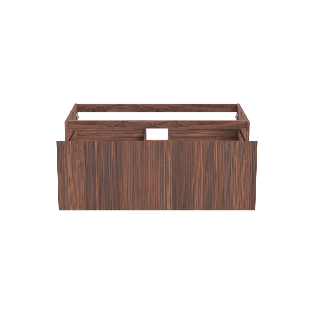 Balmani Fila hängender Waschbeckenunterschrank: 120 x 55 cm, Nussbaum, Furnierholz, 2 Schubladen