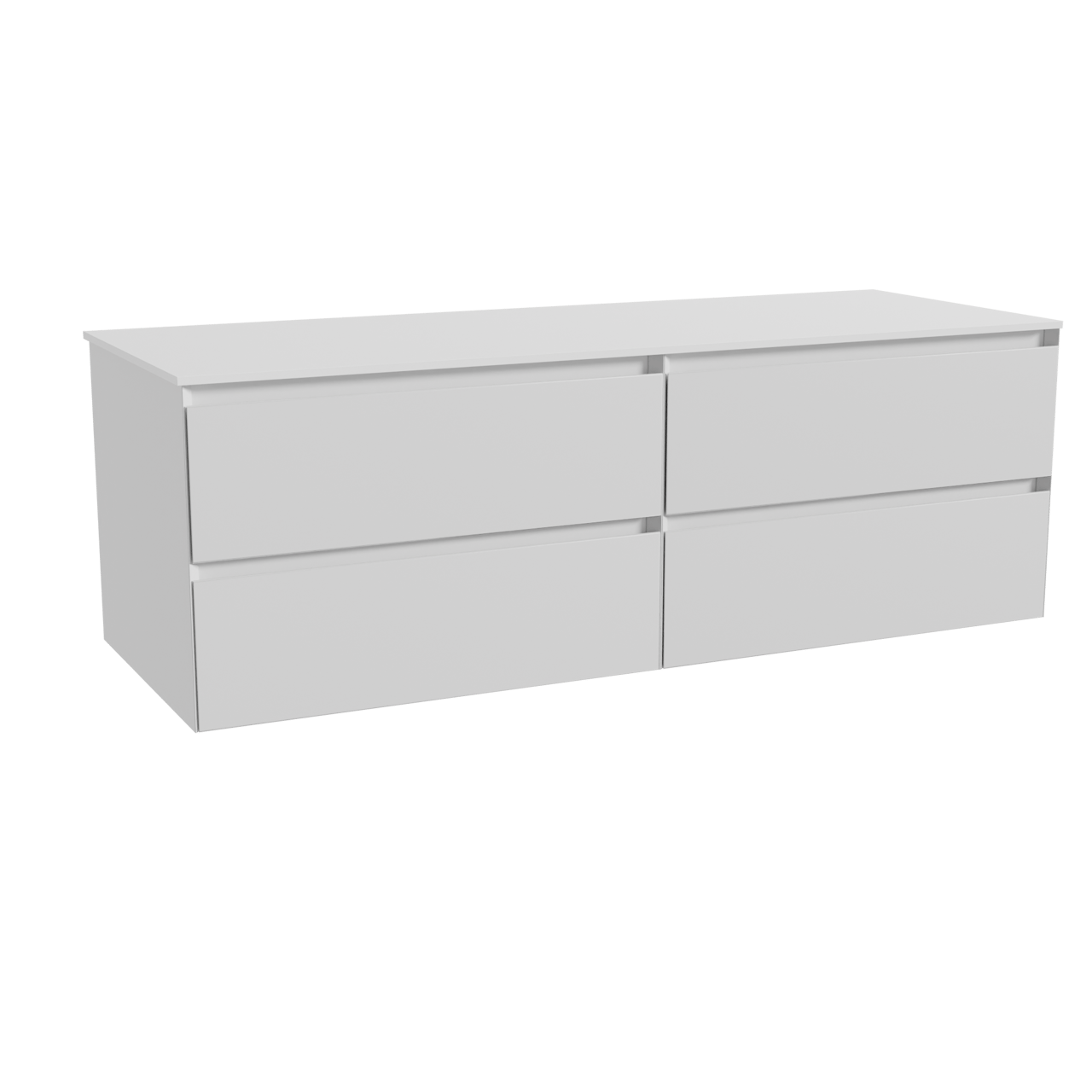 Balmani Mitra meuble salle de bains suspendu 150 x 55 cm blanc mat avec Stretto tablette simple ou double en solid surface blanc mat