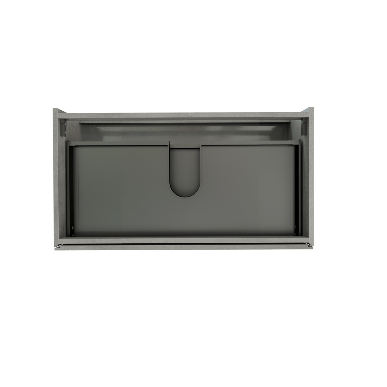 Storke Edge hängender Waschbeckenunterschrank: 95 x 52 cm, Beton dunkelgrau, 2 Schubladen