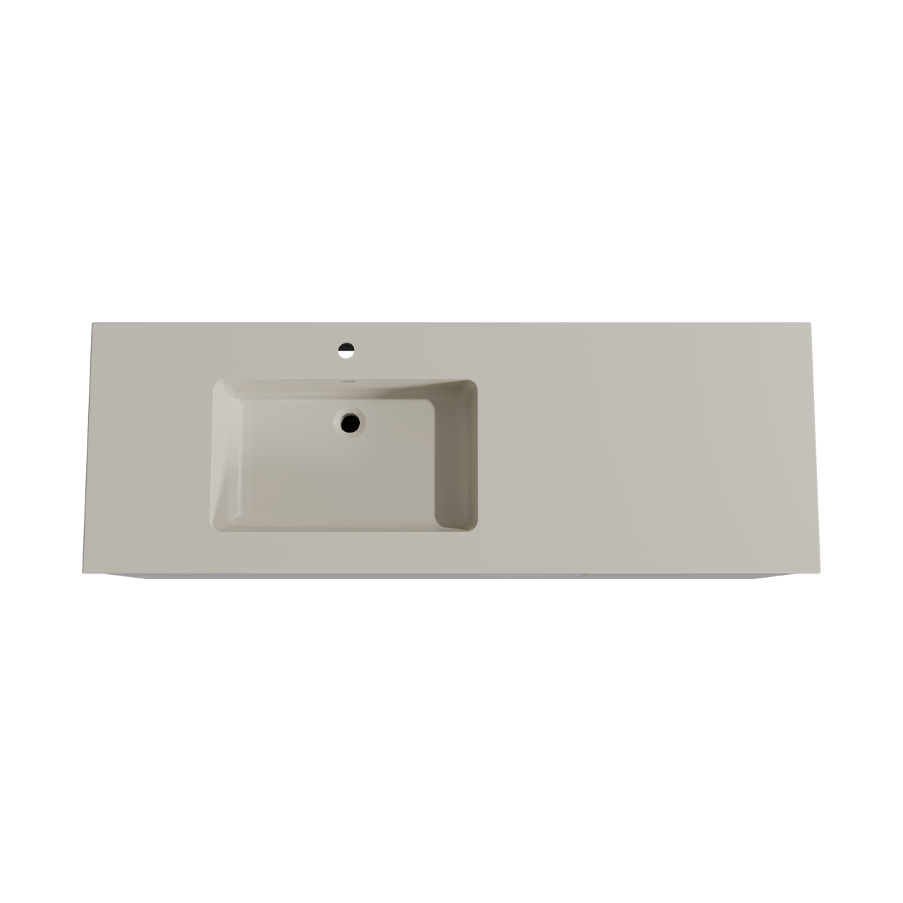 Storke Edge hängendes Möbelstück Set: 150 x 52 cm, Beton dunkelgrau, mit Diva Waschtisch links, Top Solid Seidengrau