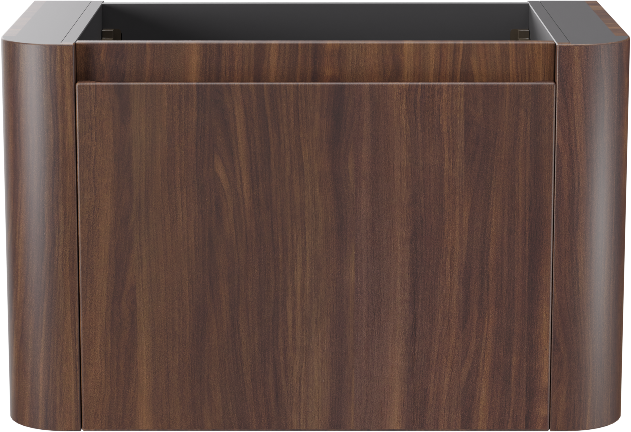 Storke Soft meuble sous-vasque suspendu 80 x 46 cm Noyer 2 tiroirs