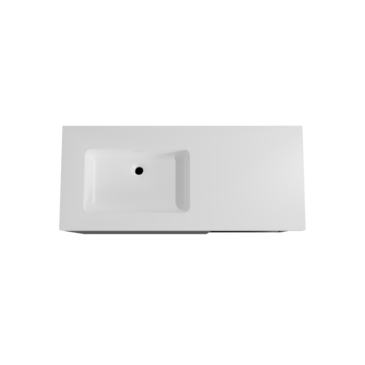 Storke Edge zwevend badmeubel 120 x 52 cm mat zwart met Mata High asymmetrisch linkse wastafel in solid surface mat wit