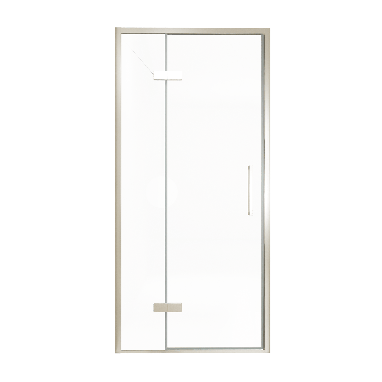 Balmani Senses Design Dusche Drehtür, Links, 100 cm x 210 cm, Klarglas, Profil Brushed CoolMetal