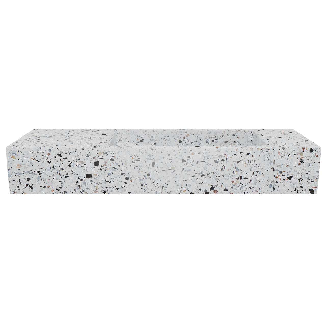 Balmani Mood Handwaschbecken: 65 x 20 cm, Bianco Nero Terrazzo