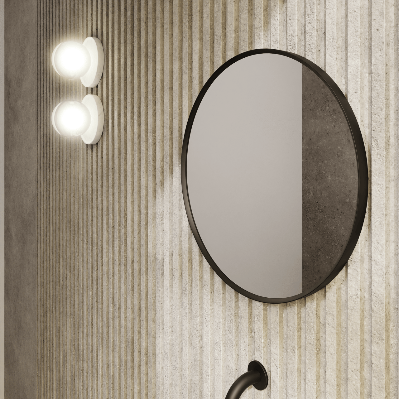 Balmani Auro ronde toiletspiegel zwart Ø 45 cm