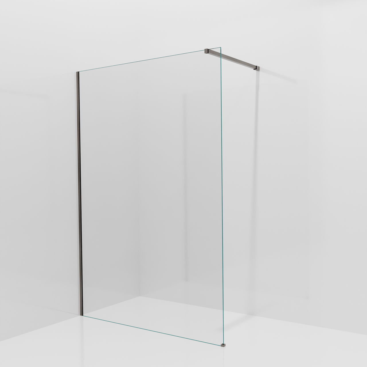 Balmani Modular douche à l'italienne: 140 x 200 cm, Verre transparent, avec coating, Profil Brushed GunMetal