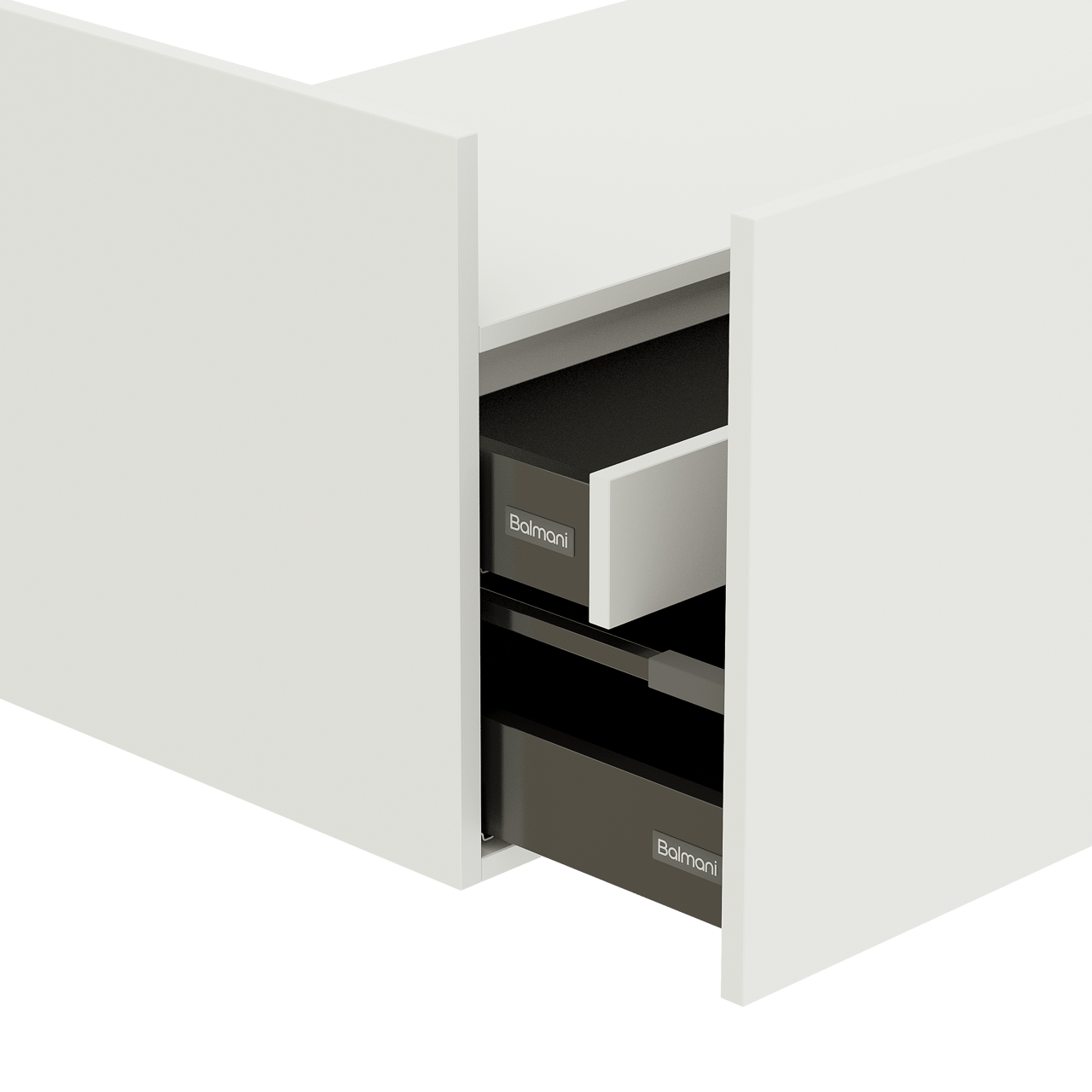 Balmani Cubo meuble sous-lavabo suspendu 94 x 53 cm blanc mat 2 tiroirs