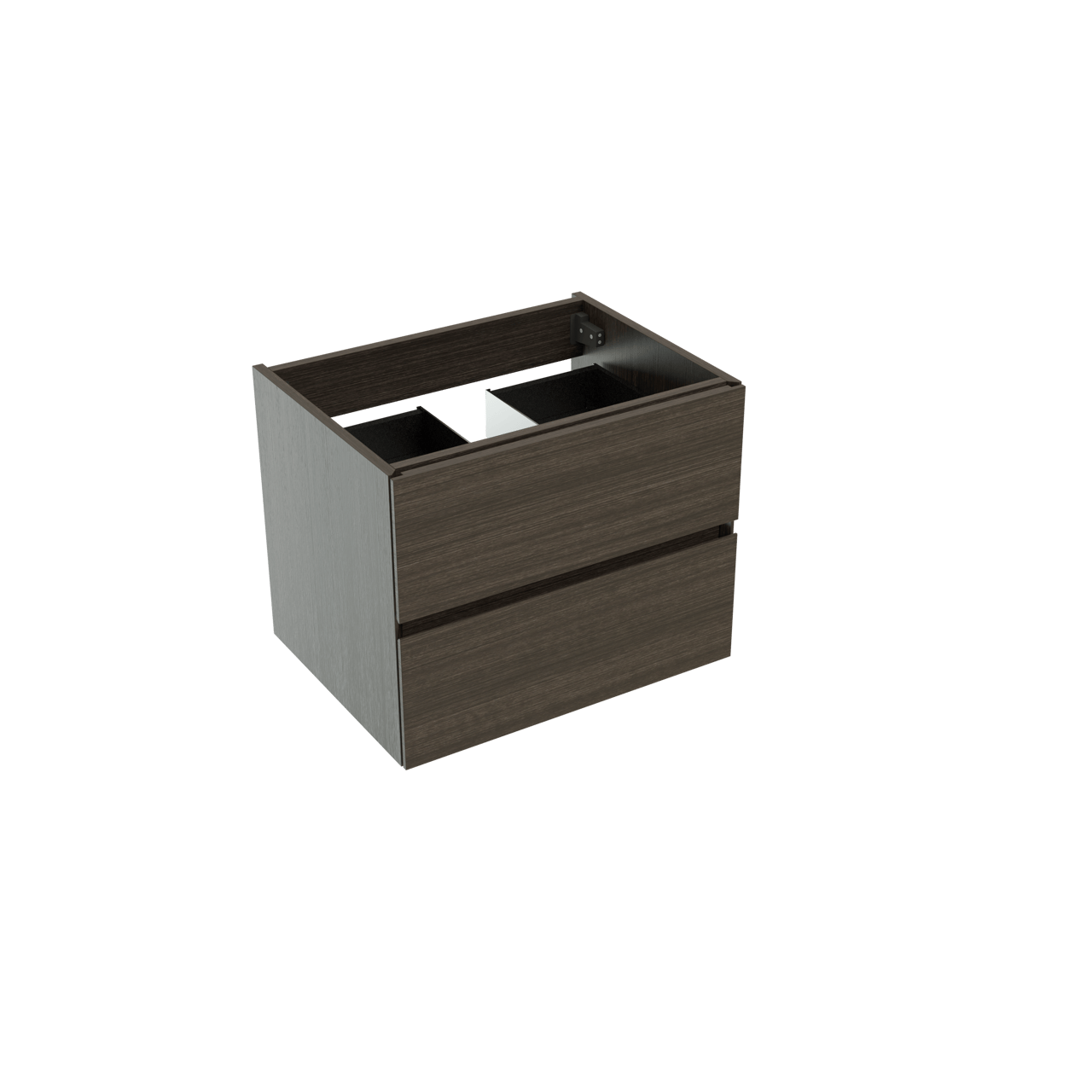 Storke Edge zwevende wastafelonderkast 60 x 46 cm donkere eiken 2 lades