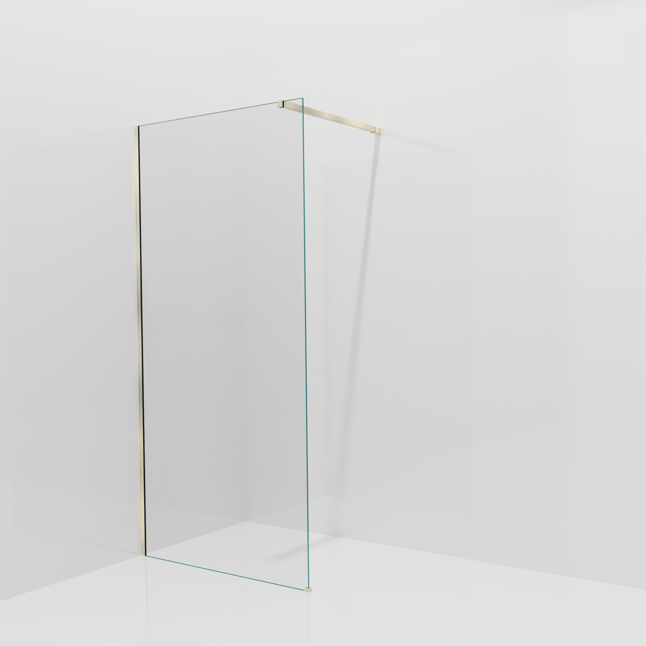 Balmani Modular douche à l'italienne: 100 x 200 cm, Verre transparent, avec coating, Profil Brushed Champagne Gold