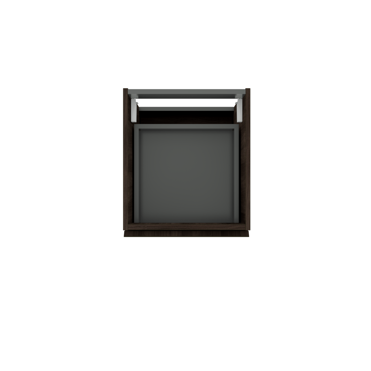 Linie Lado zwevende wastafelonderkast 40 x 46 cm donkere notelaar 2 lades