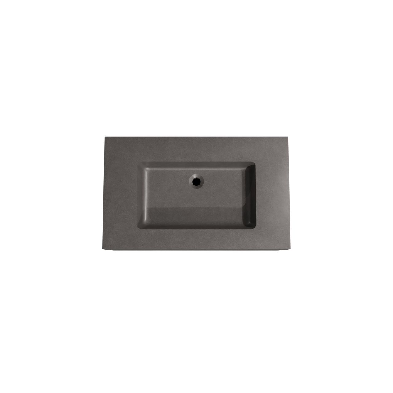 Storke Edge meuble salle de bains suspendu 85 x 52 cm béton gris foncé avec Scuro High plan simple en quartz noir mat