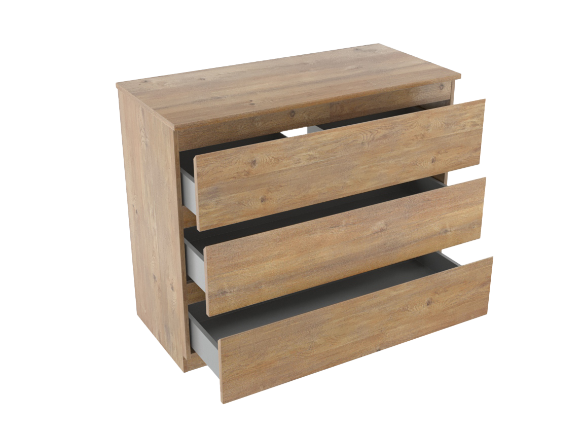 Linie Lado freistehendes Möbelstück Set: 100 x 46 cm, Naturbelassene Eiche, mit Lado Einzel- oder Doppel Waschtischplatte, Melamin Naturbelassene Eiche