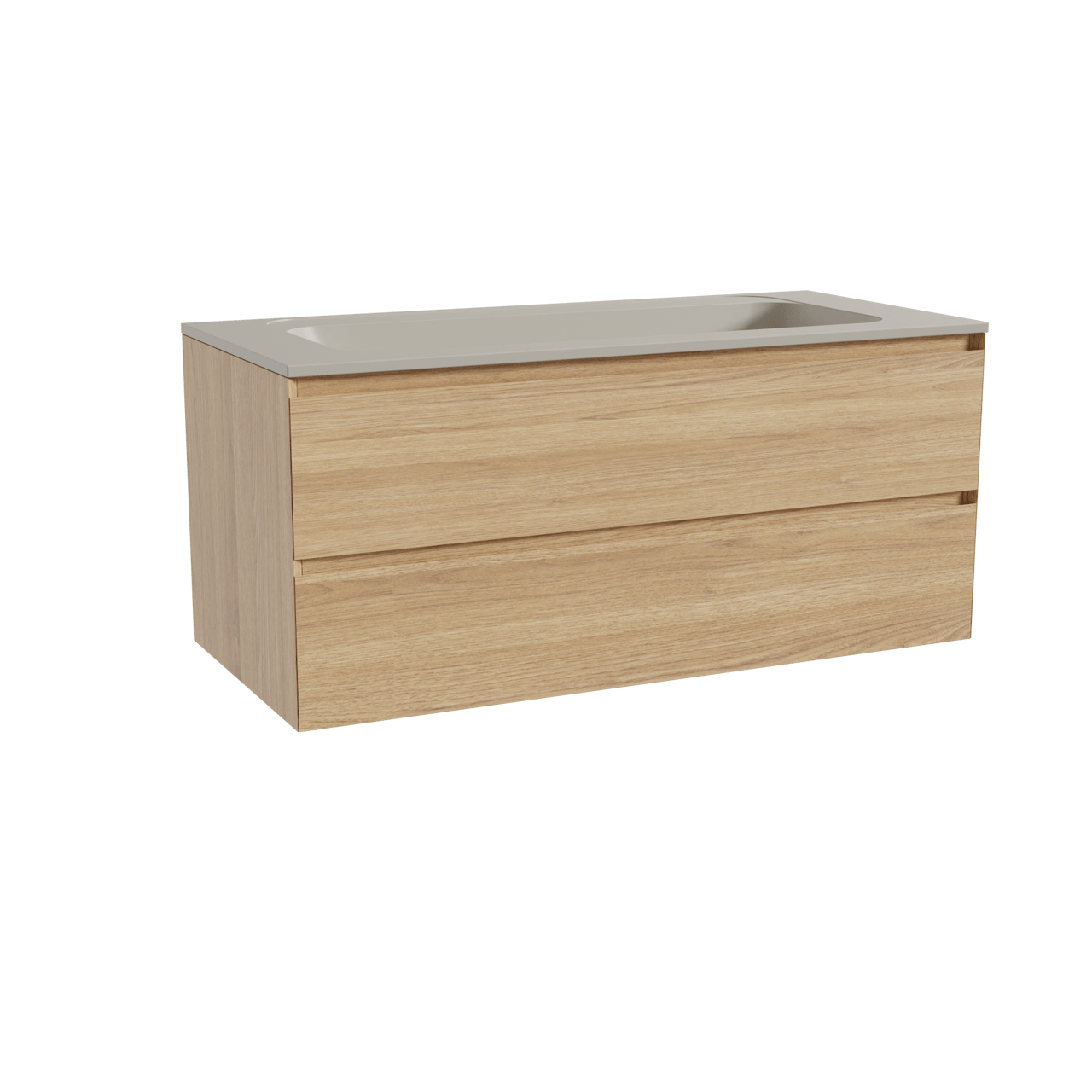 Balmani Mitra meuble salle de bains suspendu 120 x 55 cm chêne naturel avec Tablo Strada lavabo simple pour 2 trous de robinet en marbre composite soie grise