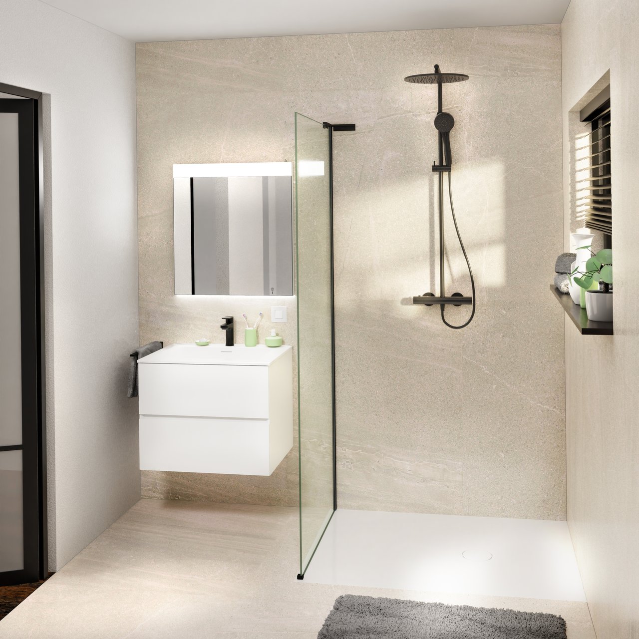 Balmani Modular kurze Stabilisierungsstange, links, 18 x 14 cm, schwarz matt