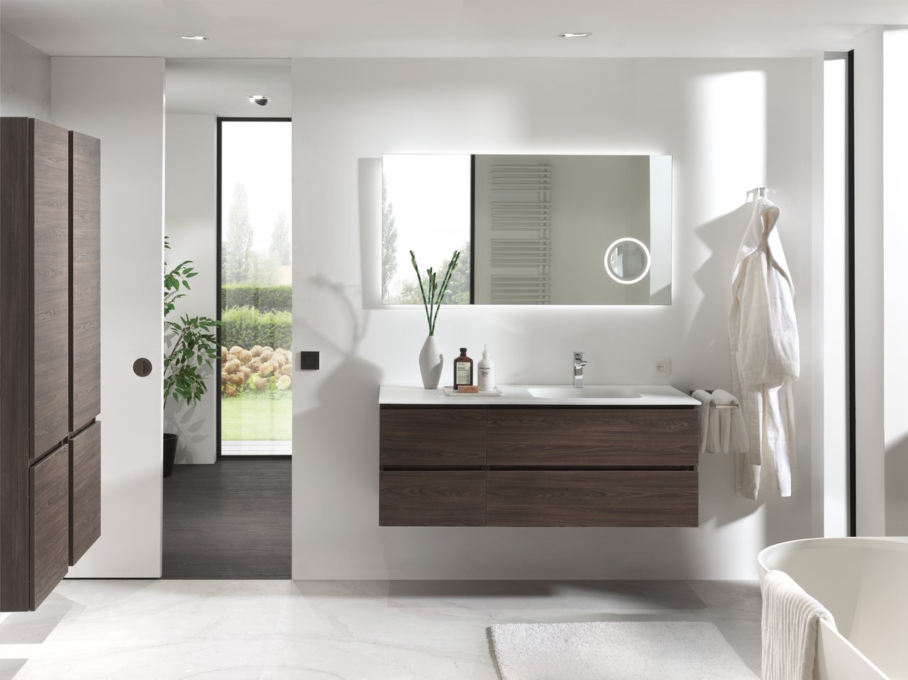 Balmani Giro miroir rectangulaire lumineux et anti-buée 135 x 70 cm