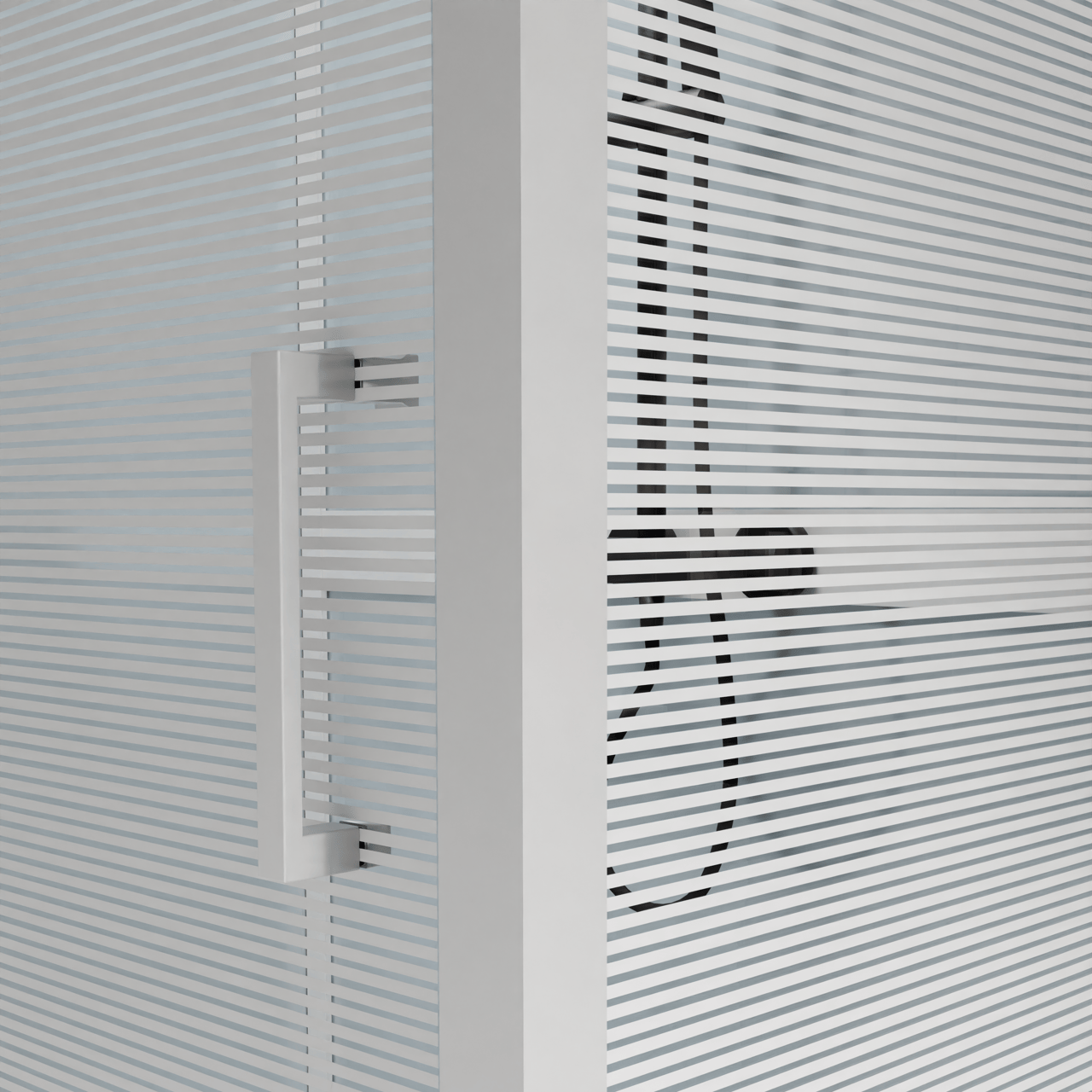 Luca Varess Talan cabine de douche avec portes pivotantes 90 x 120 cm verre transparent avec bande mate rayée profil blanc brillant