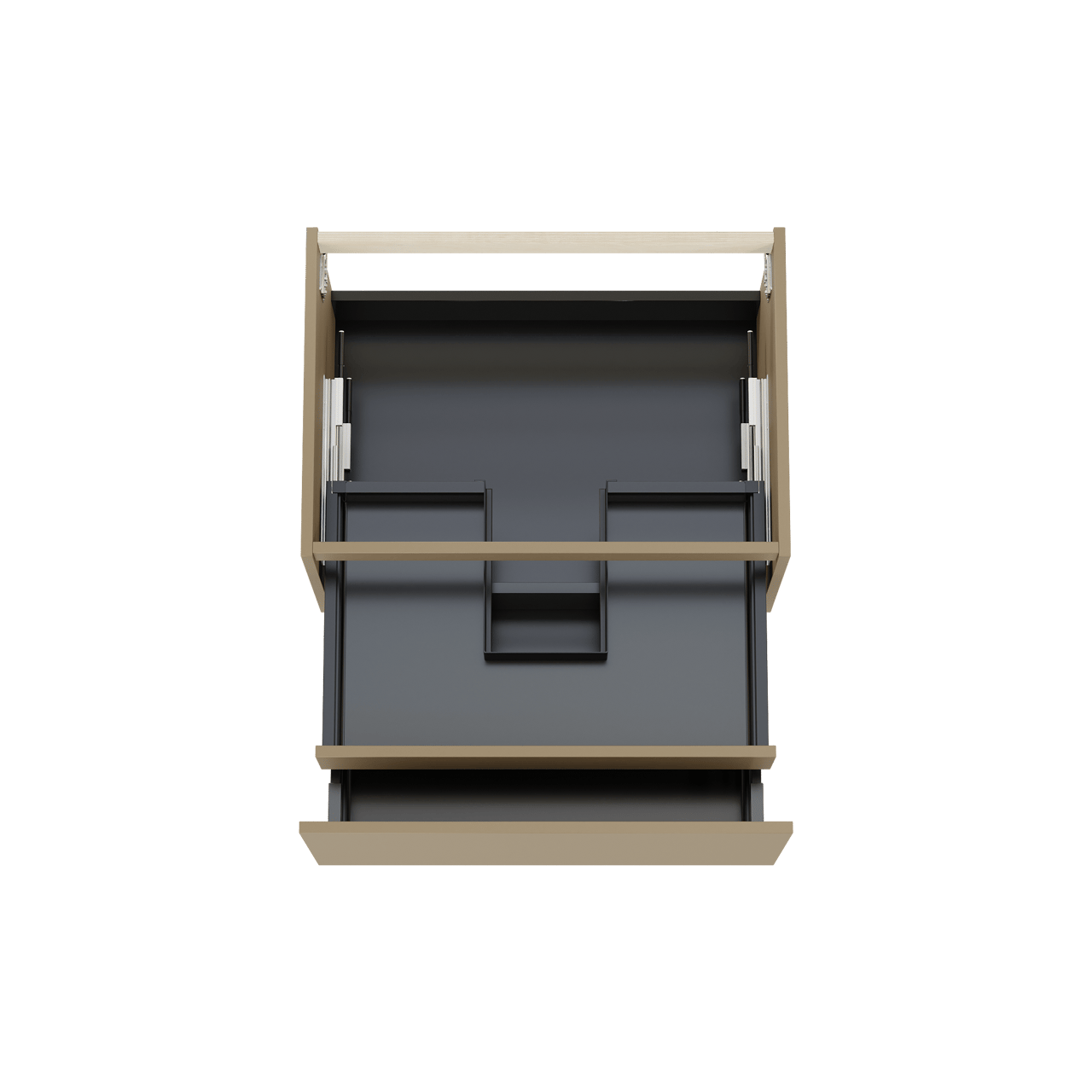 Balmani Sfera hängender Waschbeckenunterschrank: 75 x 55 cm, Dune, 2 Schubladen