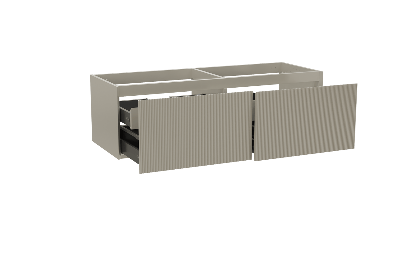 Balmani Fila meuble sous-vasque suspendu 150 x 55 cm gris pierre 4 tiroirs