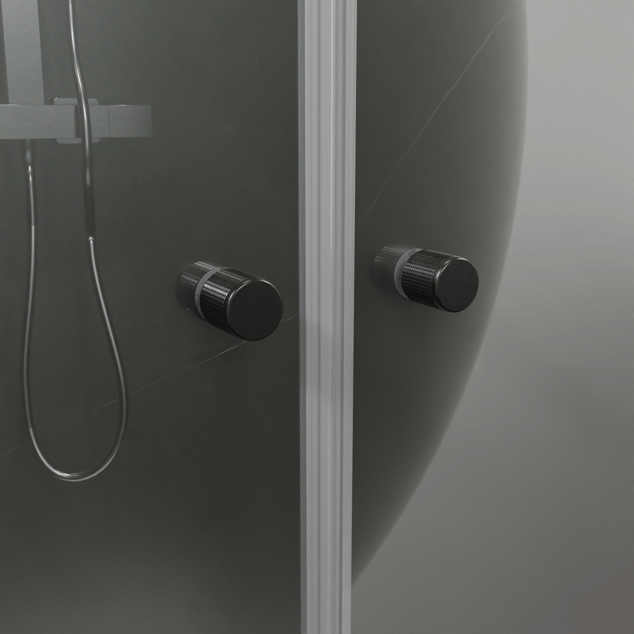 Luca Varess Kuresa douche pendeldeur 90 x 200 cm helder glas mat zwart profiel