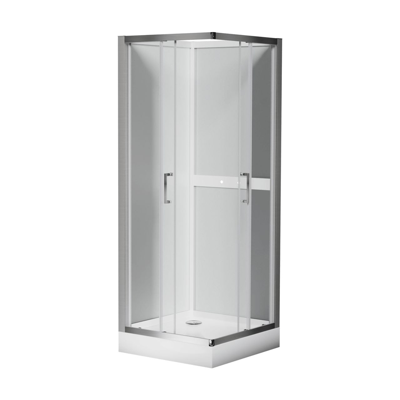Luca Varess Talan Duschkabine: Schiebetür, 80 x 80 cm, Klarglas, Chrom Profil, matt