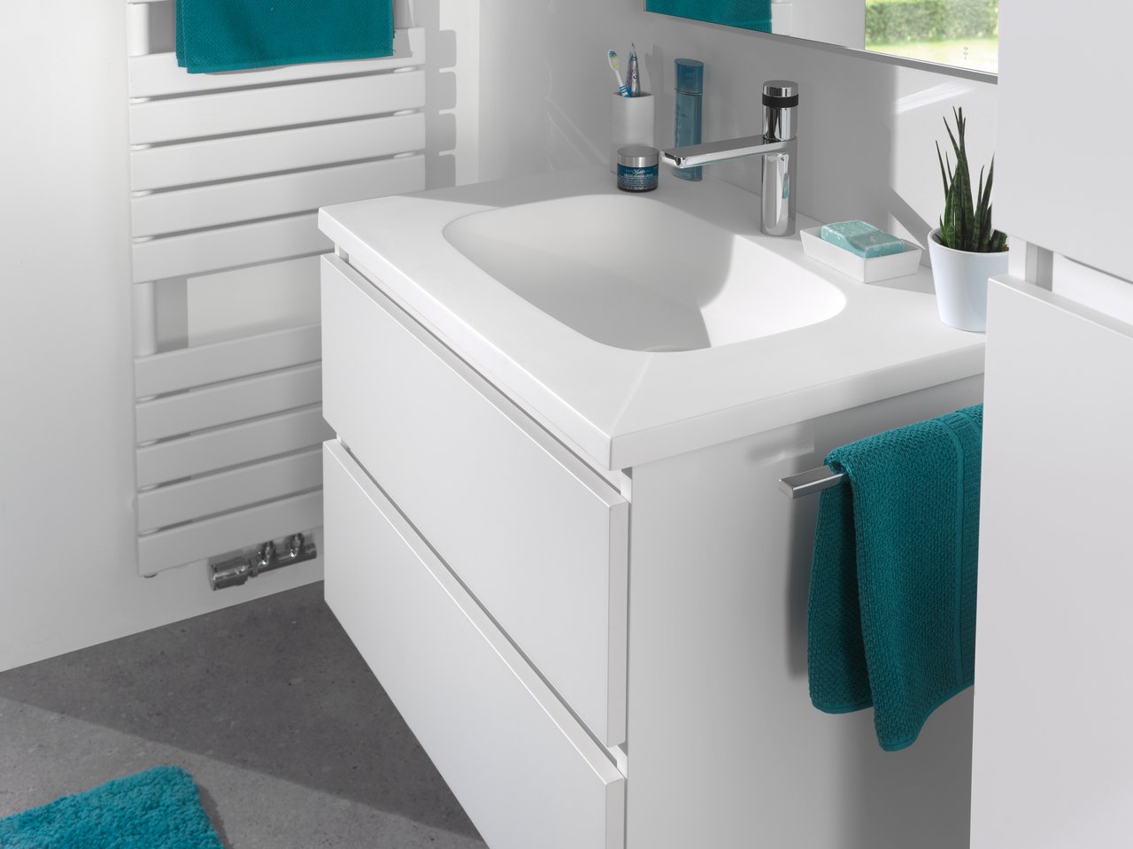 Storke Precioza enkele wastafel mat composiet marmer 75 x 52 cm