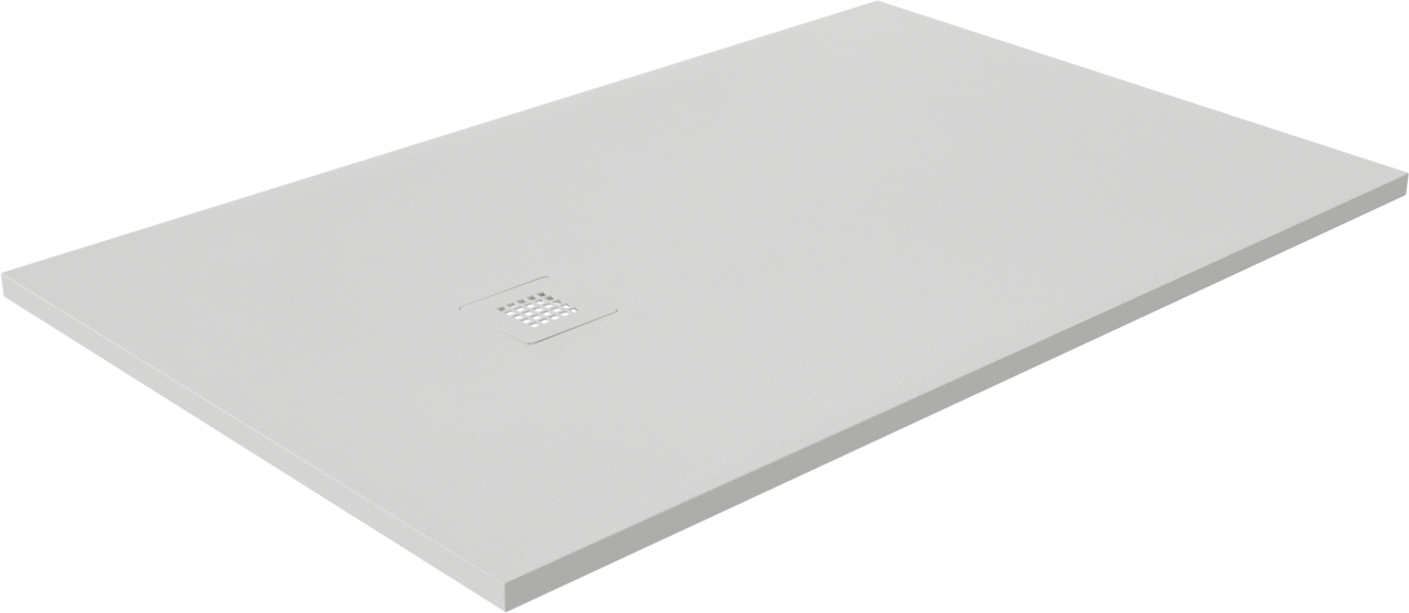 Luca Varess Classy douchebak 140 x 90 cm composietmarmer  mat wit rock structuur