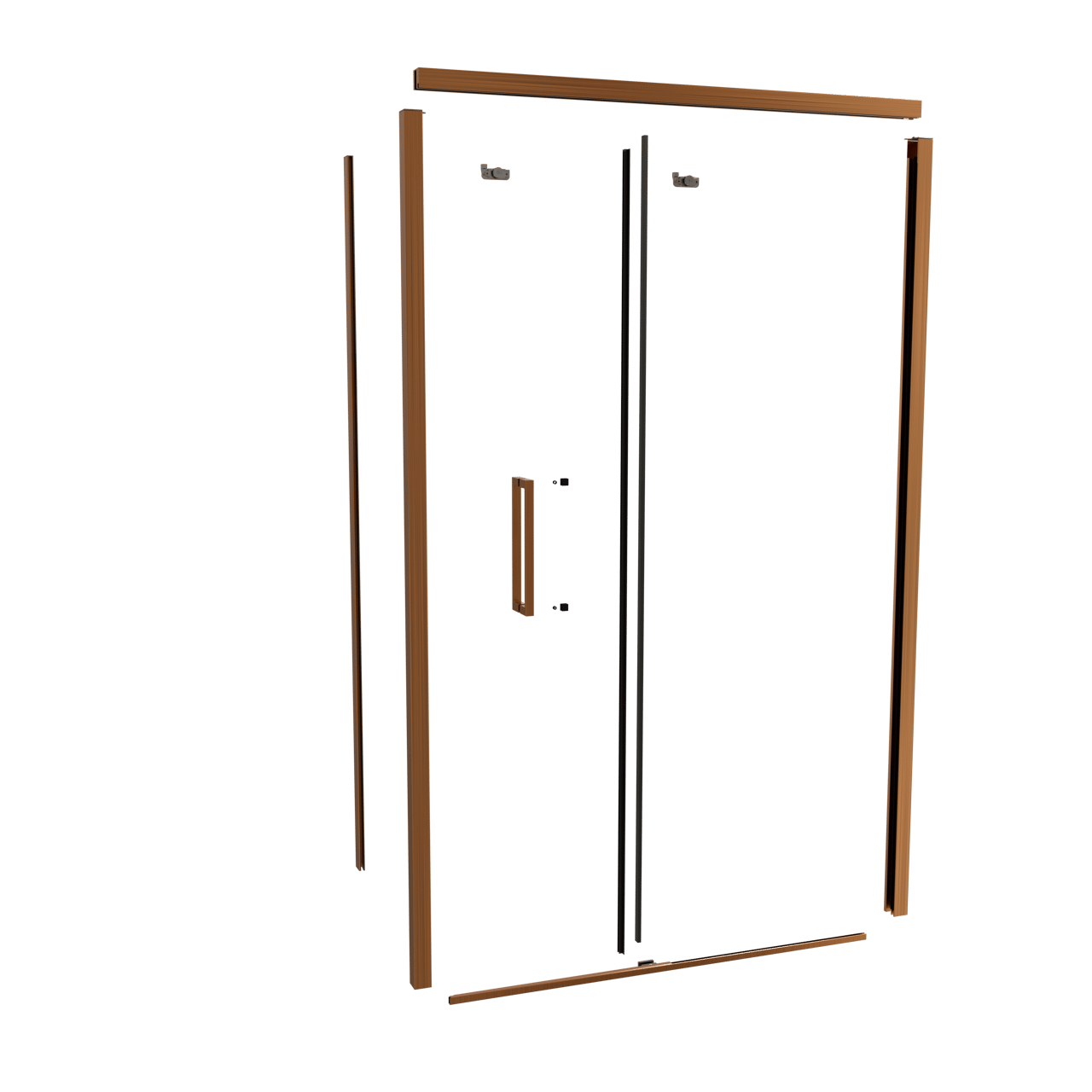 Balmani Senses Design 120 cm droite ensemble de profils pour coin-douche avec porte coulissante brushed rosegold