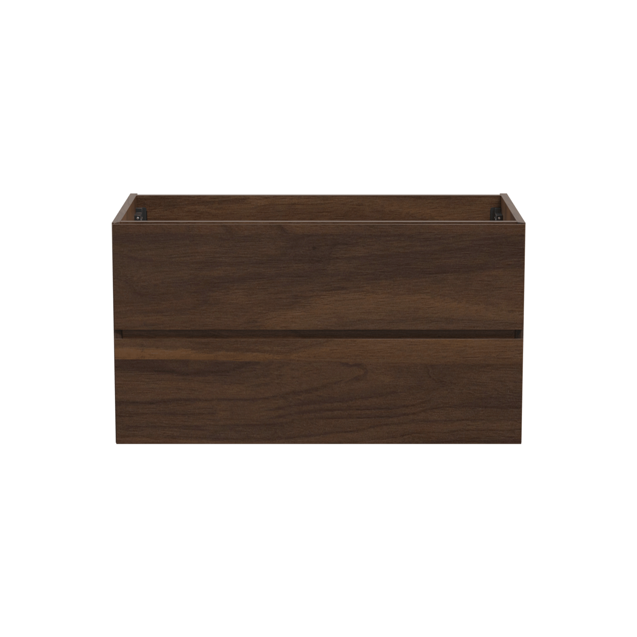 Storke Edge hängender Waschbeckenunterschrank: 95 x 52 cm, Nussbaum, 2 Schubladen