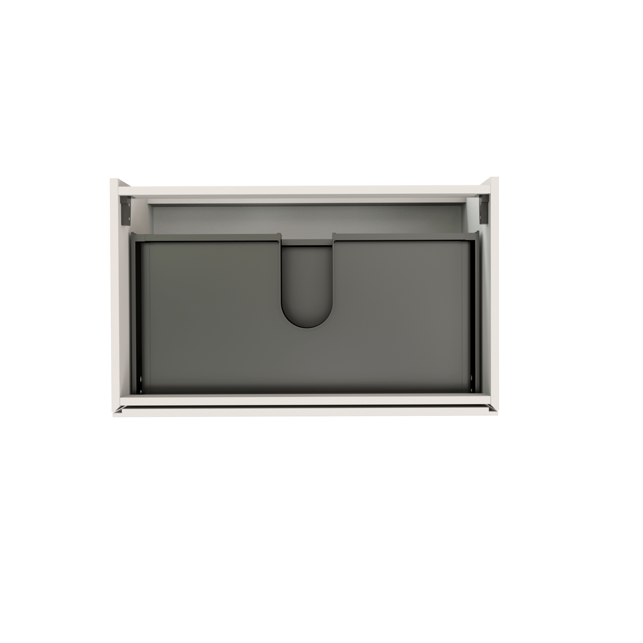 Storke Edge hängender Waschbeckenunterschrank: 85 x 52 cm, Weiß matt, 2 Schubladen