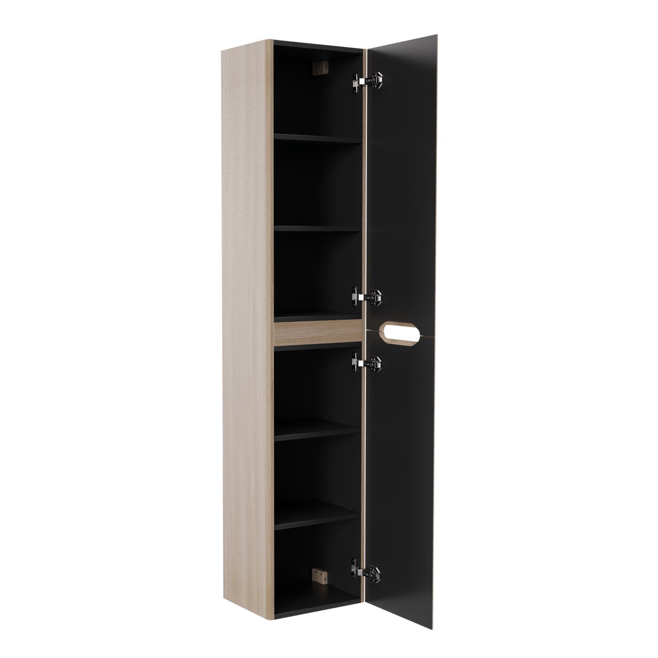 Linie Curvo colonne salle de bains suspendu chêne clair 35 x 30 x 170 cm