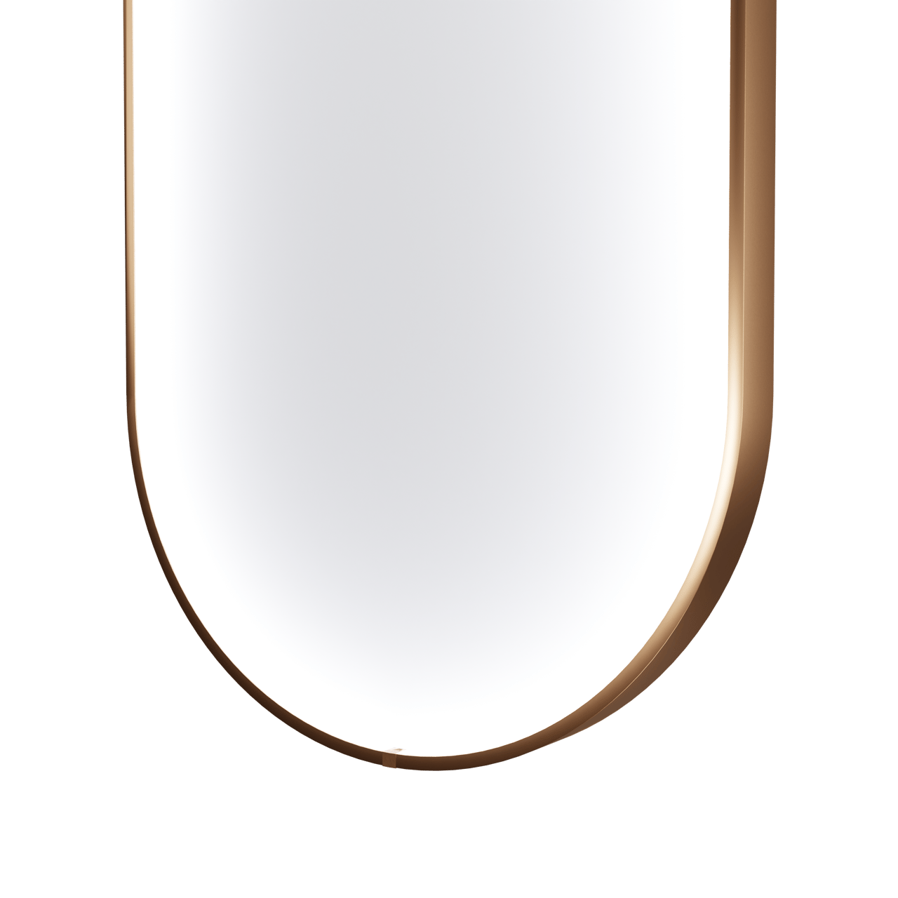 Balmani Secret oval Brushed RoseGold Badezimmerspiegel 45 x 120 cm mit Spiegelbeleuchtung und Anti-Beschlag Spiegelheizung