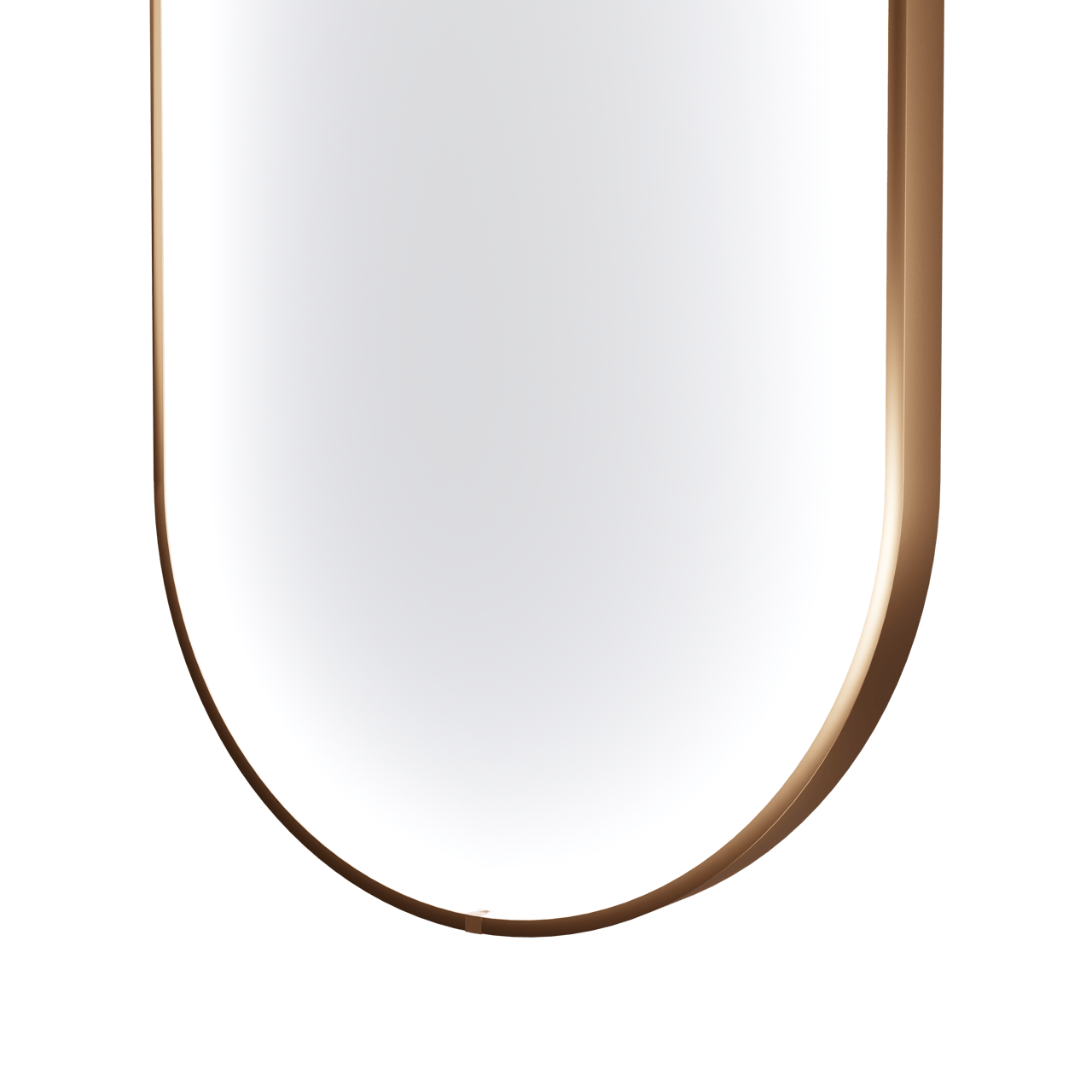 Balmani Secret oval Brushed RoseGold Badezimmerspiegel 45 x 120 cm mit Spiegelbeleuchtung und Anti-Beschlag Spiegelheizung