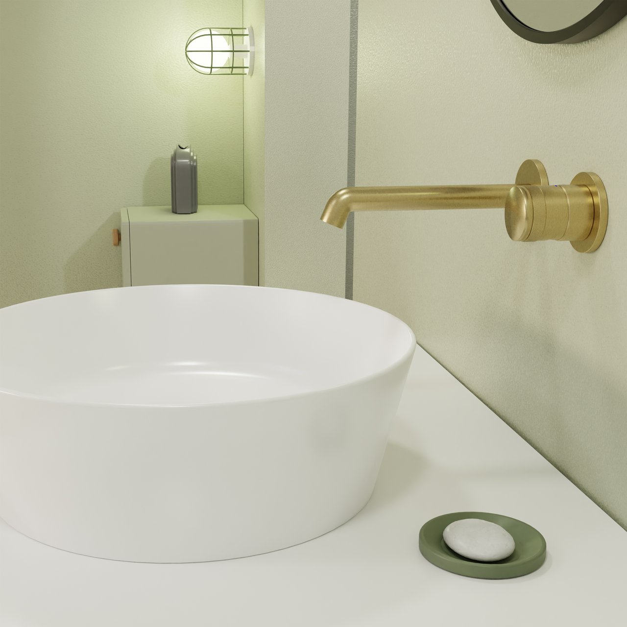 Blaufoss Pavilion robinet de lavabo encastré Brushed Gold incl élément intégré