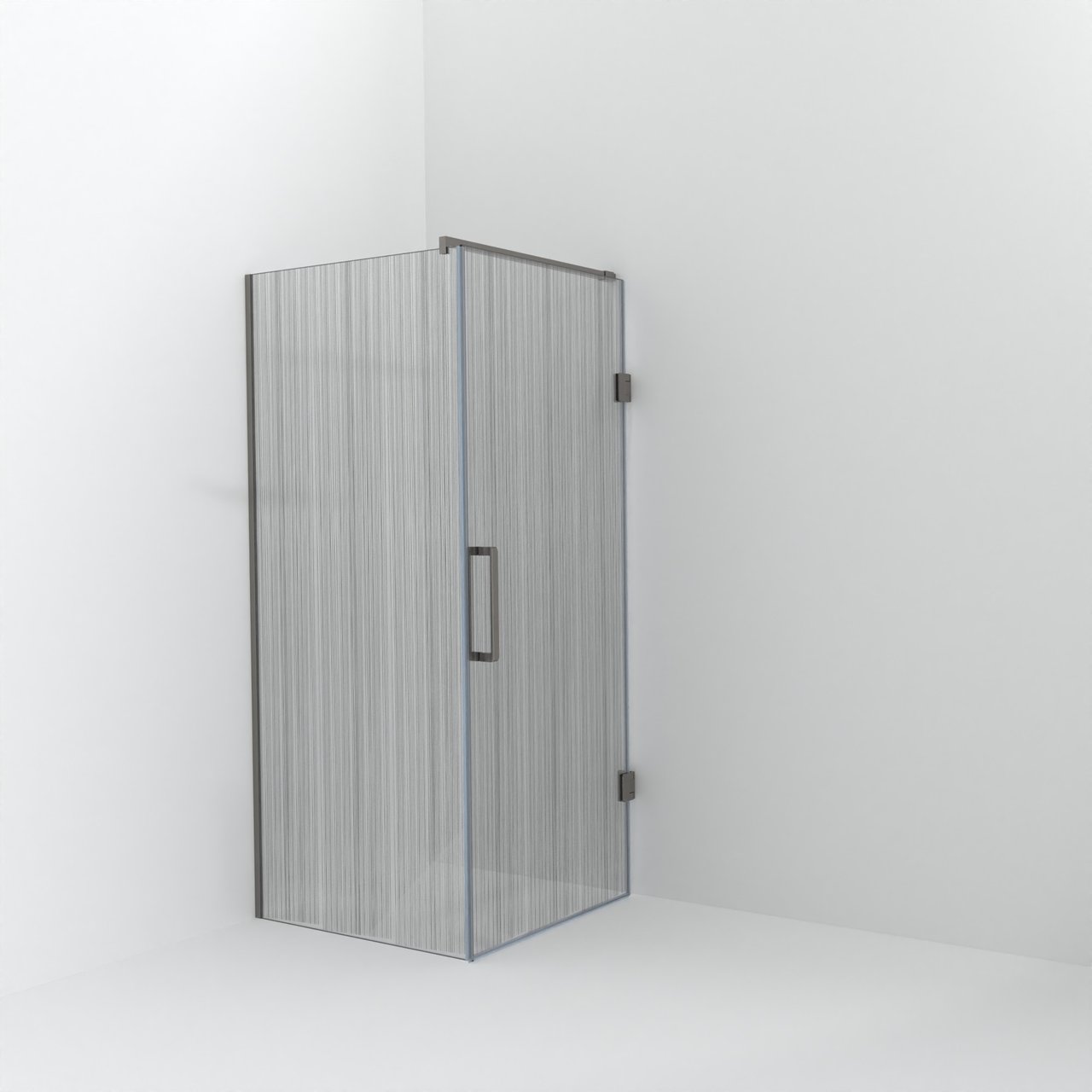Balmani Modular douche à l'italienne avec porte: 90 x 200 cm avec porte 90 cm, Mikado avec coating, Profil Brushed Inox