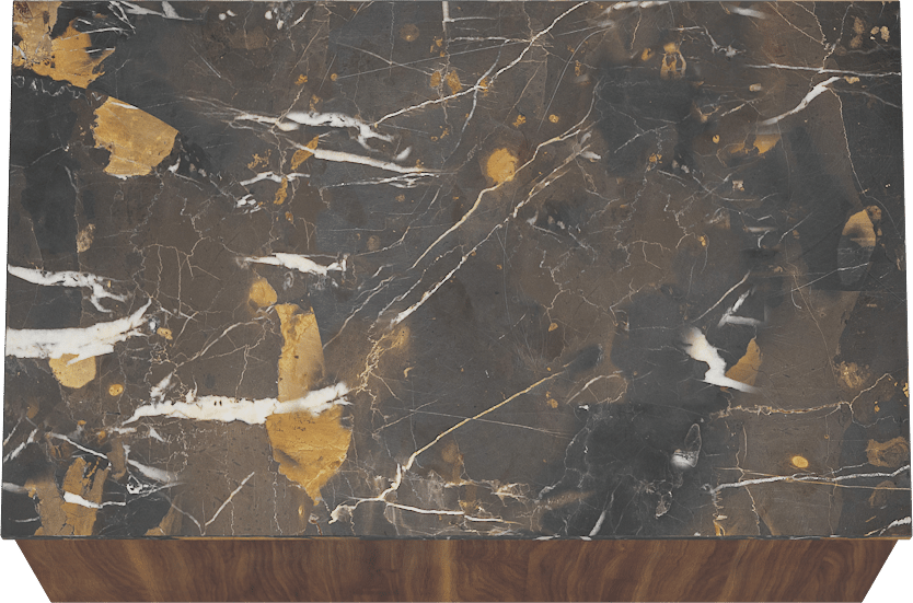 Balmani Sfera meuble salle de bains suspendu 90 x 55 cm noyer américain avec Stretto tablette simple en marbre portoro gold