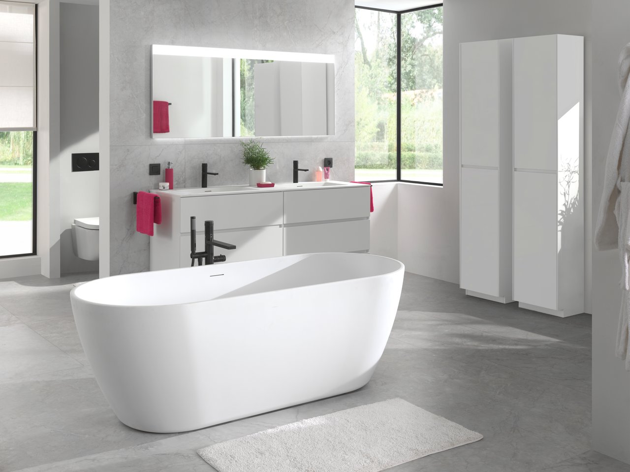 Luca Varess Vesta ovaal vrijstaand bad 178 x 78 cm acryl glanzend wit