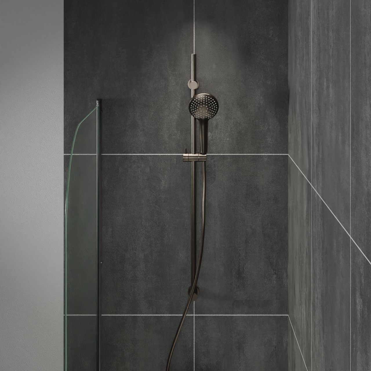 Blaufoss Round glijstangset ø12cm 3 functies Brushed GunMetal