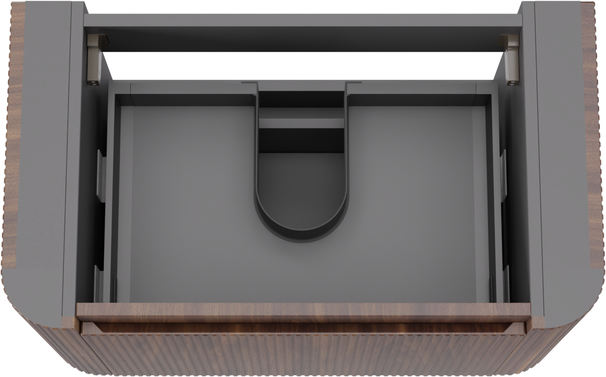 Storke Soft  hängendes möbelstück Waschtischunterschränke 80 x 46 cm Nussbaum 2 Schubladen Vert. Sym. Rippe