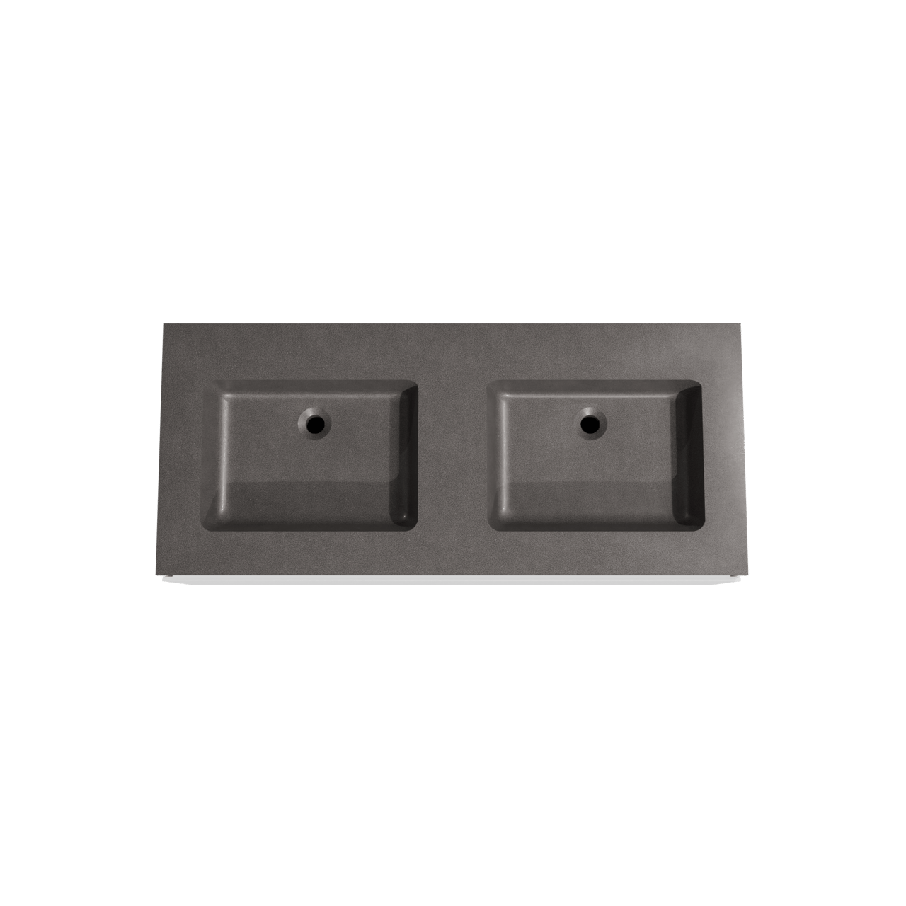 Storke Edge hängendes Möbelstück Set: 120 x 52 cm, Weiß matt, mit Scuro Doppelwaschtisch, Quarz Schwarz matt