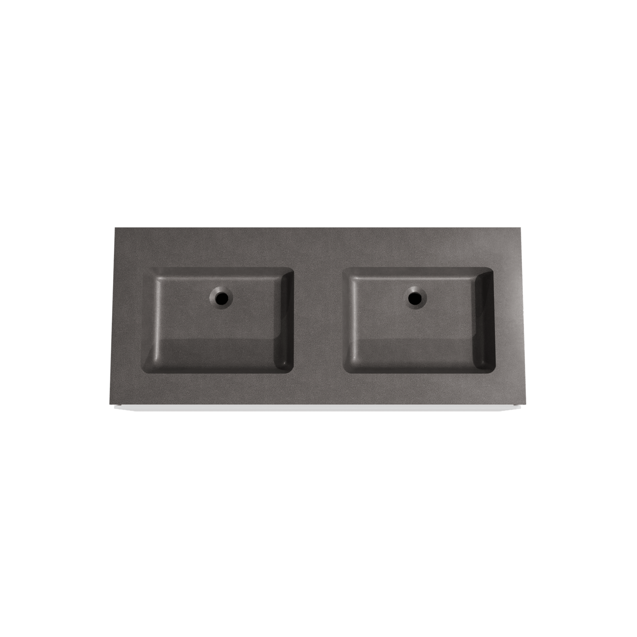 Storke Edge hängendes Möbelstück Set: 120 x 52 cm, Weiß matt, mit Scuro Doppelwaschtisch, Quarz Schwarz matt