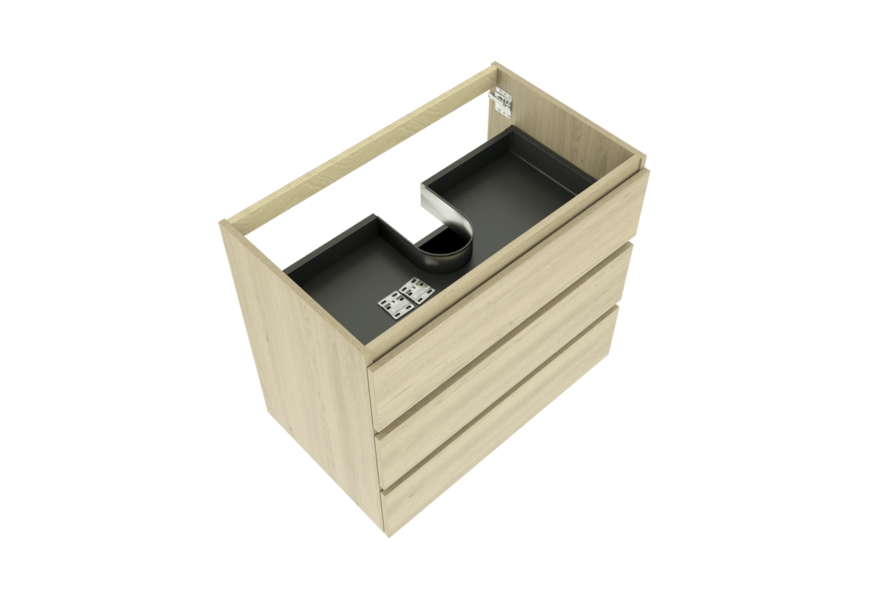 Balmani Lucida staande wastafelonderkast 90 x 55 cm verweerde eik 3 lades