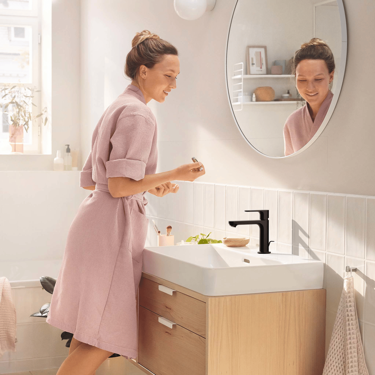 Hansgrohe Rebris 110 Coolstart Waschbecken Armatur: Schwarz Matt
